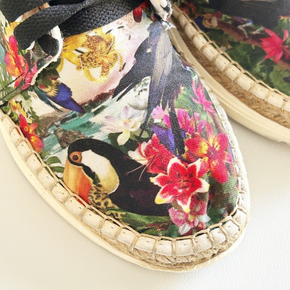 Free People Tropical Toucan Floral Espadrille Platform Jackson Sneakers‎ Size 37 - Picture 9 of 10